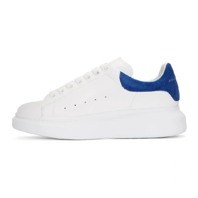 Shop Alexander Mcqueen White & Blue Oversized Sneakers