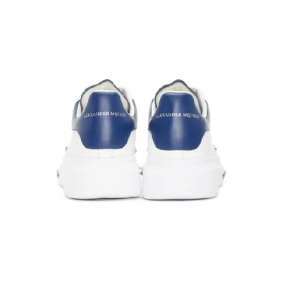 Shop Alexander Mcqueen White And Blue Studded Oversized Sneakers In 9103whyskyb
