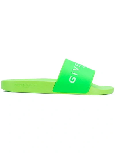 Shop Givenchy Logo Sliders - Green