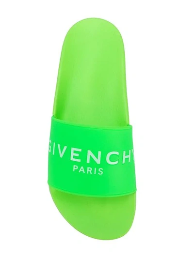Shop Givenchy Logo Sliders - Green
