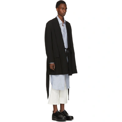 Shop Ann Demeulemeester Black Crepe Robe Coat
