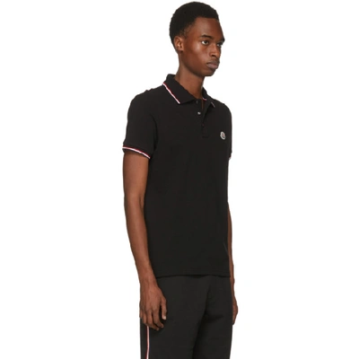 Shop Moncler Black Logo Polo In 999 Black