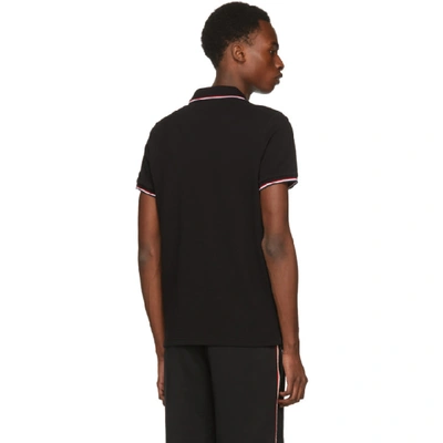 Shop Moncler Black Logo Polo In 999 Black