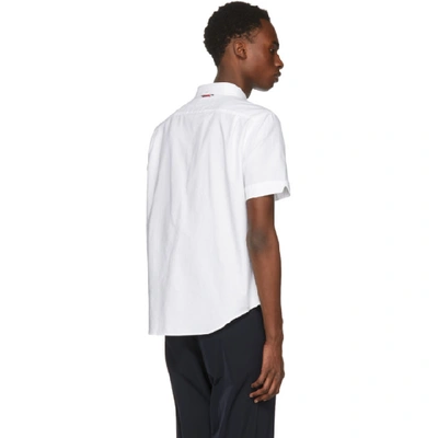 Shop Moncler White Flag Pocket Shirt