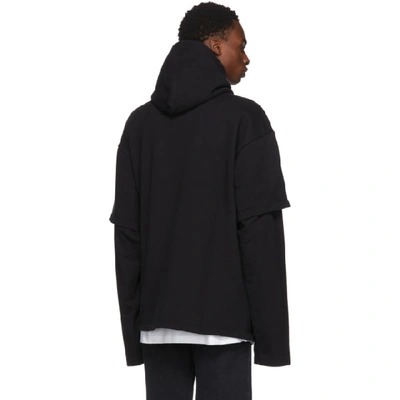 Shop Vetements Black Tommy Hilfiger Edition Double Sleeve Hoodie
