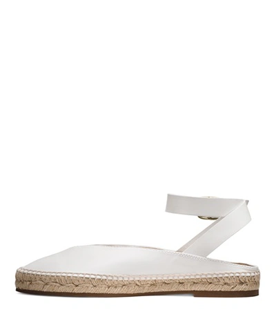 Shop Stuart Weitzman The Toga Flat In Off White Matte Leather