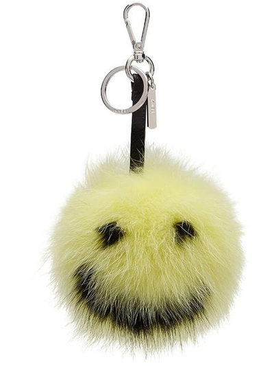 Shop Fendi Smiley Face Keyring - Yellow