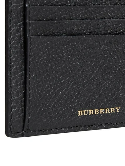 Shop Burberry House Check Money Clip Card Case - Black