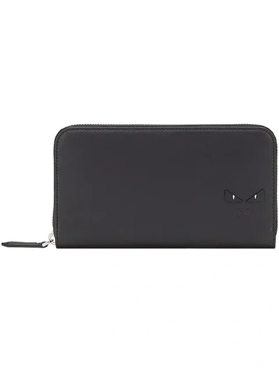 Shop Fendi Bag Bugs Zip-around Wallet In Black