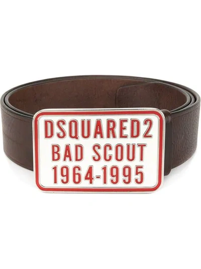 Shop Dsquared2 Bad Scout Buckle Belt In Brown