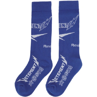 Shop Vetements Blue Reebok Edition Metal Socks