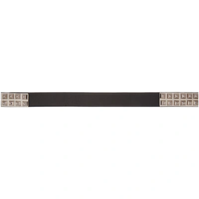 Shop Prada Black Thin Studded Belt In F0kkt Nero
