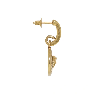 Shop Versace Gold Small Medusa Coin Earrings In Kot Gold