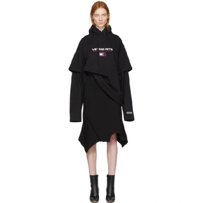 Vetements Black Tommy Hilfiger Edition Double Sleeve Hoodie | ModeSens