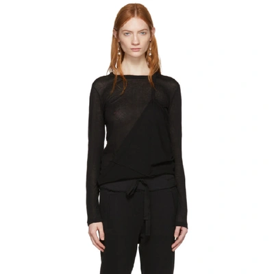 Shop Ann Demeulemeester Black Long Sleeve Shiloh T-shirt In 099 Black