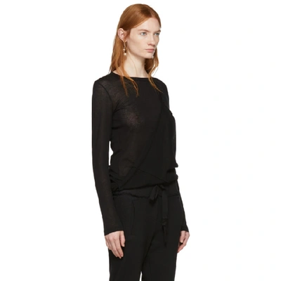 Shop Ann Demeulemeester Black Long Sleeve Shiloh T-shirt In 099 Black