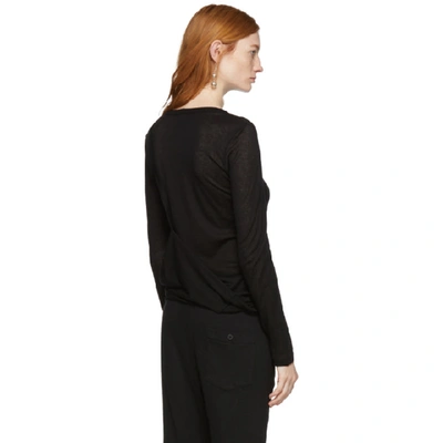 Shop Ann Demeulemeester Black Long Sleeve Shiloh T-shirt In 099 Black