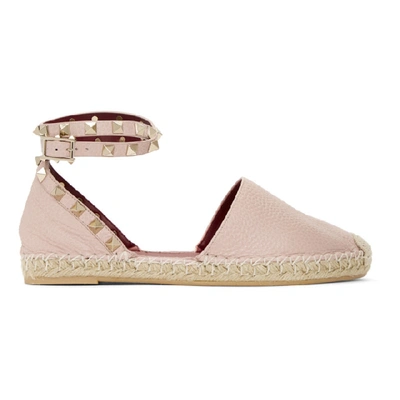 Shop Valentino Pink  Garavani Rockstud Espadrilles In 0li Water R