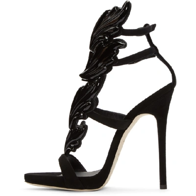 Shop Giuseppe Zanotti Black Suede Cruel Sandals In 72070 Black