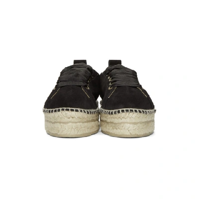 Shop Manebi Black Hamptons Double Sneaker Espadrilles In Suede Black