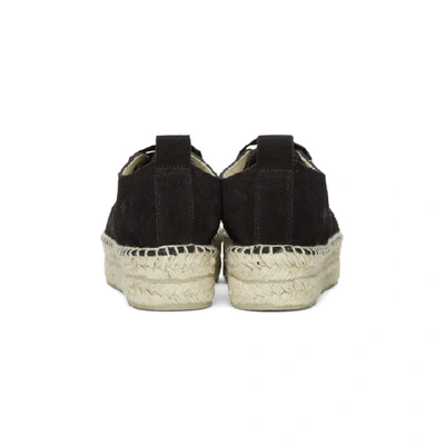 Shop Manebi Black Hamptons Double Sneaker Espadrilles In Suede Black