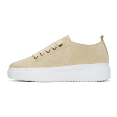 Shop Manebi Beige Suede Bold Sneakers In Suede Champ