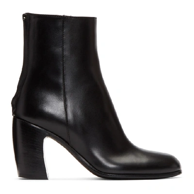 Shop Ann Demeulemeester Black Heeled Ankle Boots In 099 Black