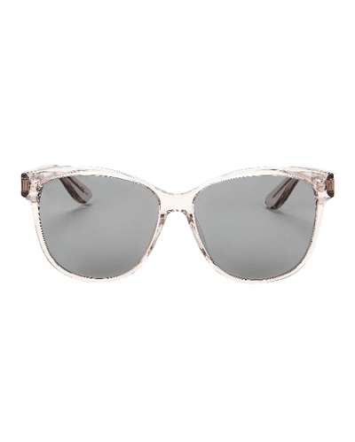 Shop Saint Laurent Clear Acetate Sunglasses