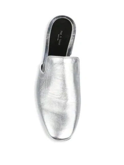 Shop Rag & Bone Luis Metallic Mules In Silver