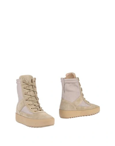 Shop Yeezy Ankle Boots In Beige
