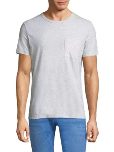 Shop Theory Heathered Cotton Tee In Light Grey