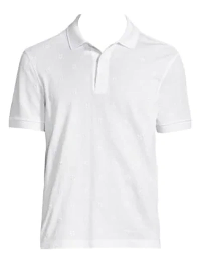 Shop Ferragamo Logo Cotton Polo In Bianco