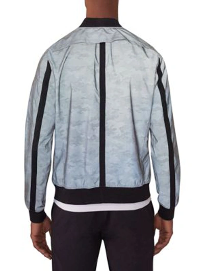Shop Efm-engineered For Motion Crosby Camo Reflective Bomber Jacket In Grey