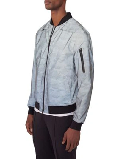 Shop Efm-engineered For Motion Crosby Camo Reflective Bomber Jacket In Grey