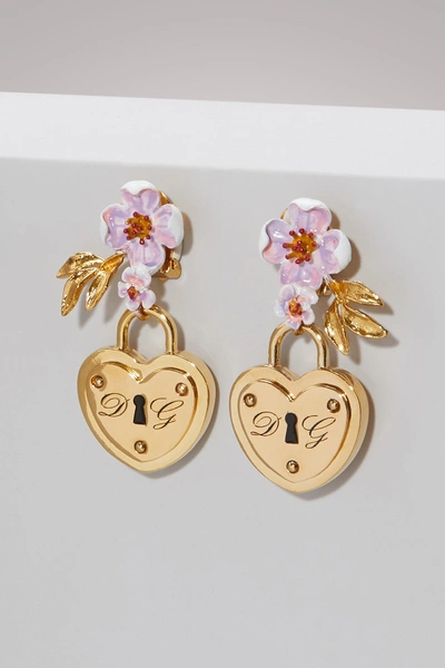 Shop Dolce & Gabbana Heart Lock Earrings