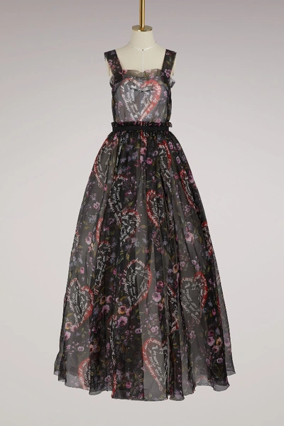 Shop Dolce & Gabbana Long Silk Dress In Black