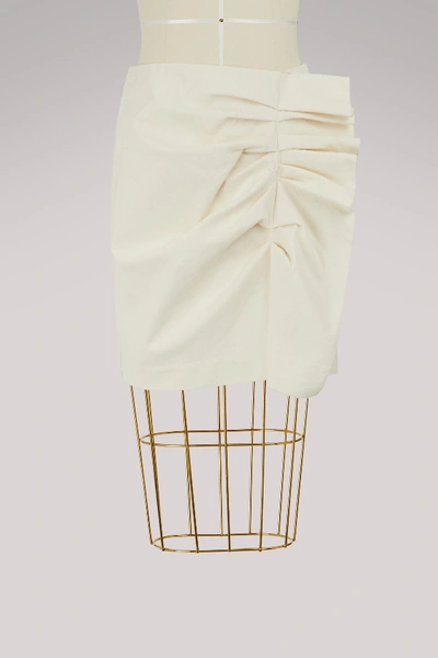Shop Isabel Marant Lefly Short Cotton Skirt In Ecru