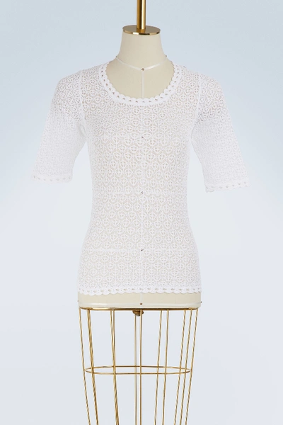 Shop Dolce & Gabbana Lace T-shirt In White