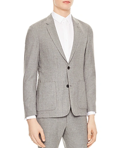 Shop Sandro Notch Flannel Slim Fit Sport Coat In Light Gray