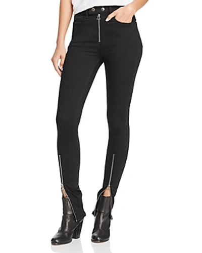 Shop Rag & Bone /jean Isabel Zip Hem Skinny Jeans In Black
