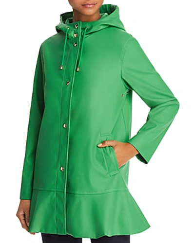 Shop Kate Spade New York Peplum Raincoat In Spring Green