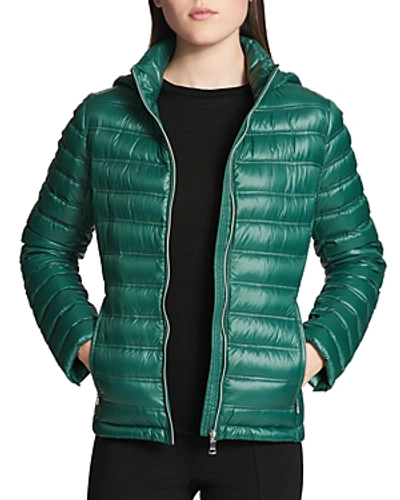 Shop Calvin Klein Packable Short Puffer Coat In Jade