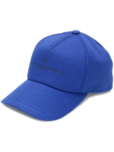 Shop Golden Goose Logo Embroidered Cap In Blue