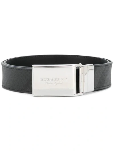 Shop Burberry Designer Checked Style Belt In Black