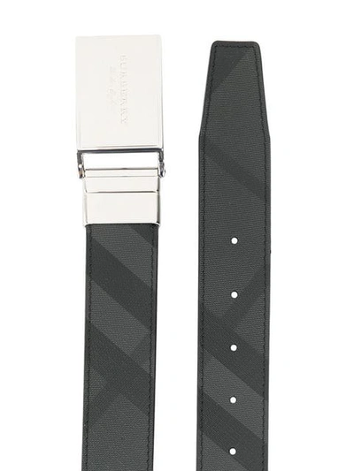 Shop Burberry Designer Checked Style Belt In Black