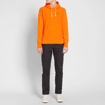 Shop Champion Reverse Weave Classic Pullover Hoody In Orange