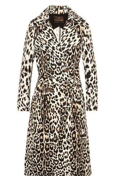 Shop Roberto Cavalli Leopard-print Cotton-twill Trench Coat In Animal Print