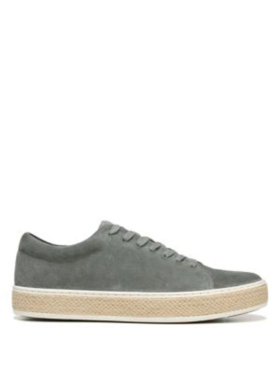 Shop Vince Ernesto Suede Sneakers In Agave