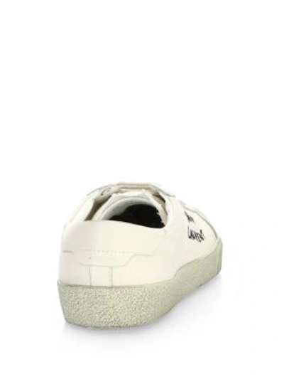 Shop Saint Laurent Leather Low-top Sneakers In Ivory Multi
