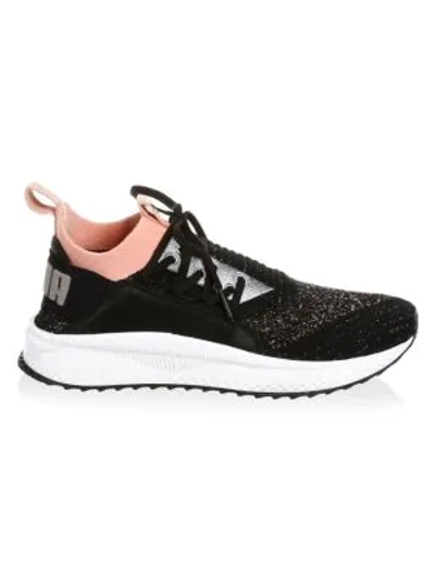 Shop Puma Tsugi Shinsei Knit Fabric Running Sneakers In Black